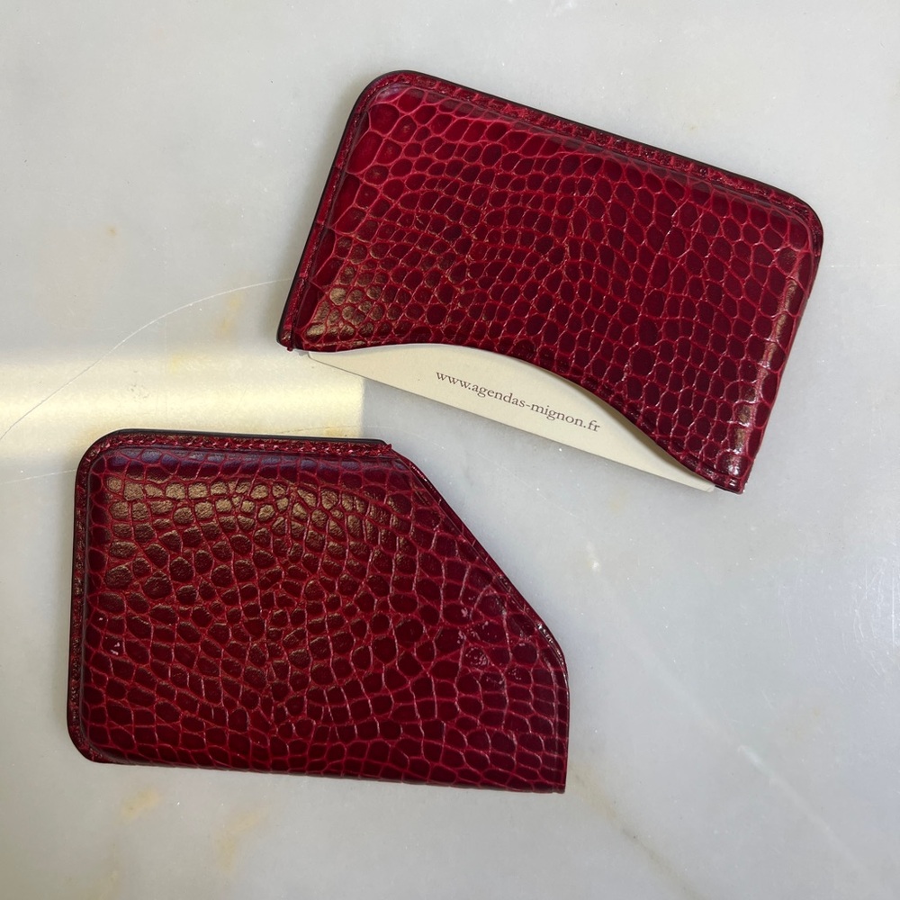 Mignon Hard Shell Leather Card Holder - Picture 3 of 5